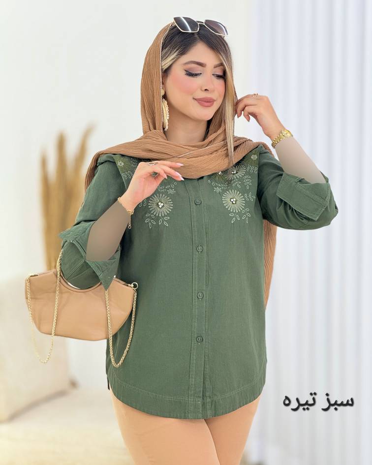 مانتو لینن منجوق دوزی کد i782