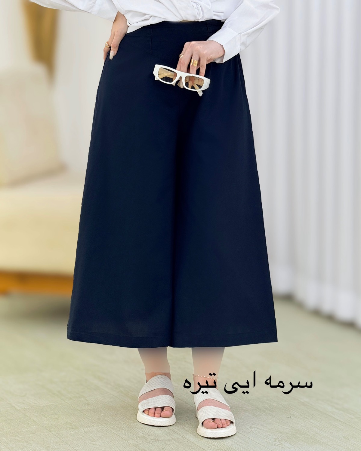 دامن شلواری لینن بلند کد i792