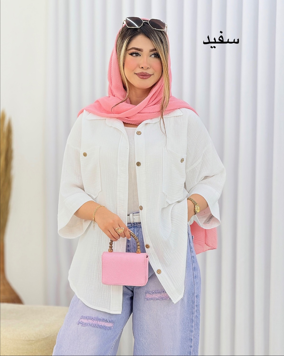 شومیز رنگی جلو جیب کد I715