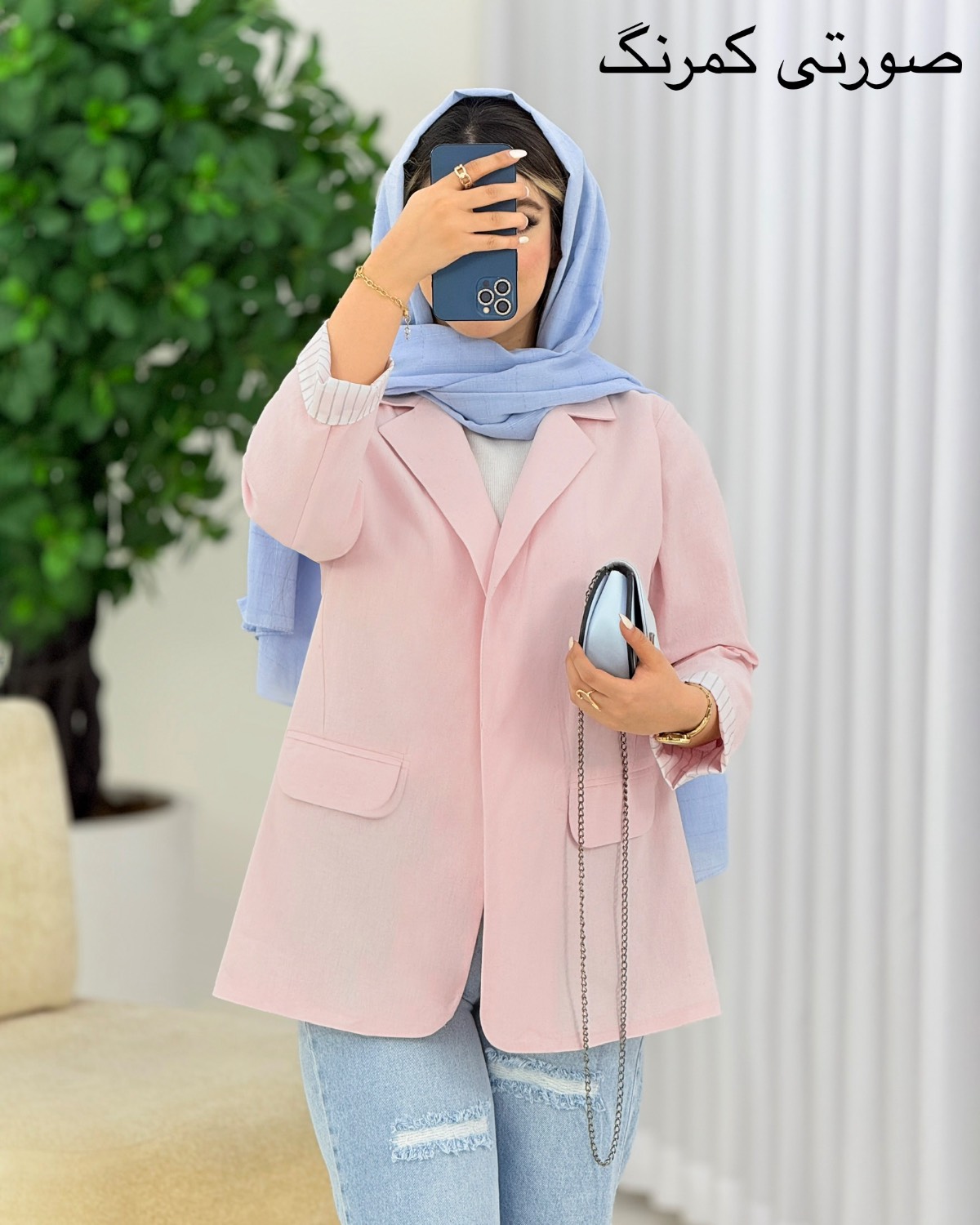 کت مچ راه راه لینن کد j058