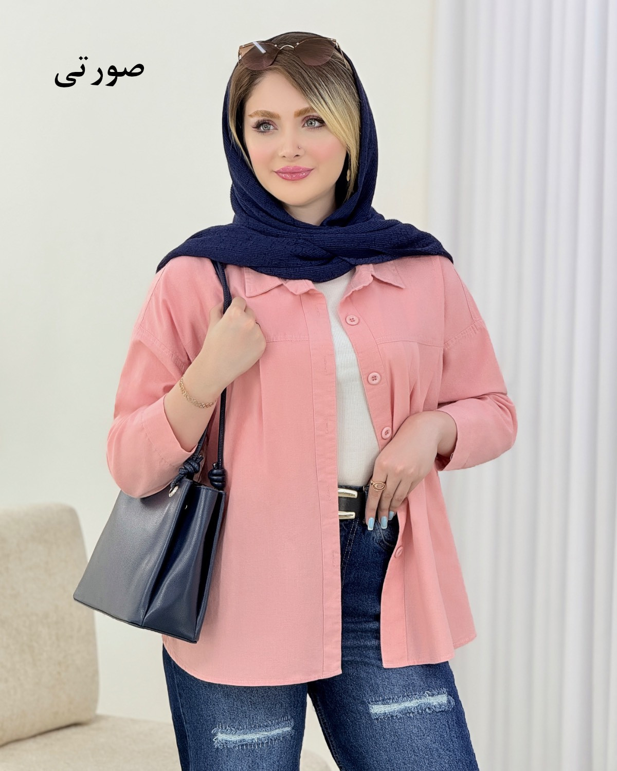 شومیز جلو پیله لینن کد i924