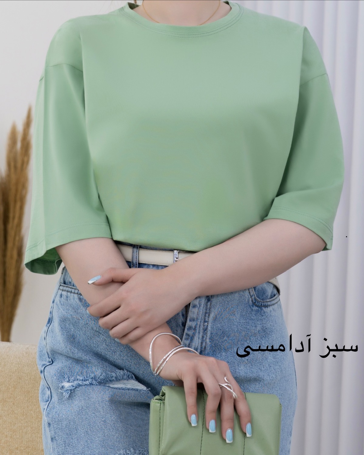 تیشرت باکسی رنگی نخ پنبه کد i770