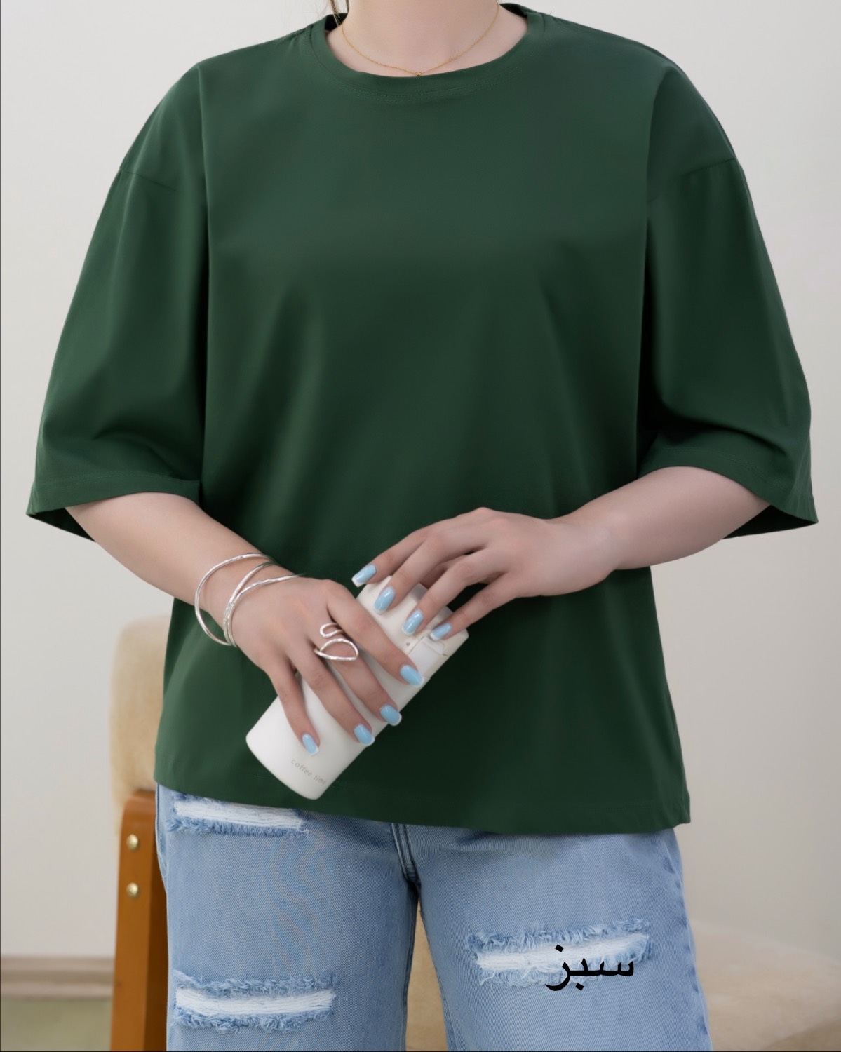 تیشرت باکسی رنگی نخ پنبه کد i770