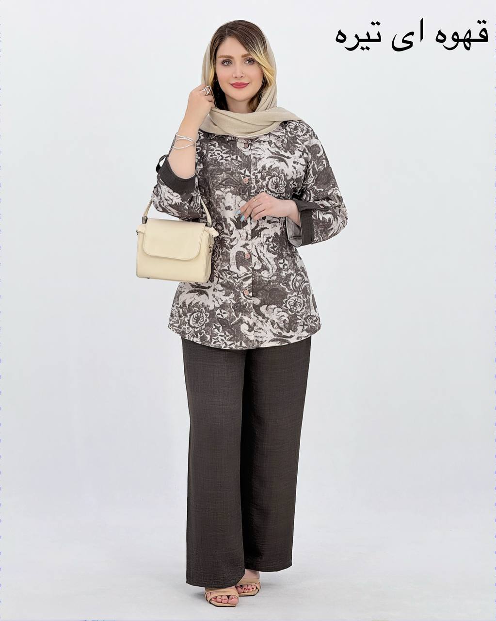 ست شومیز و شلوار شانتون مدل پاکتی کد i949