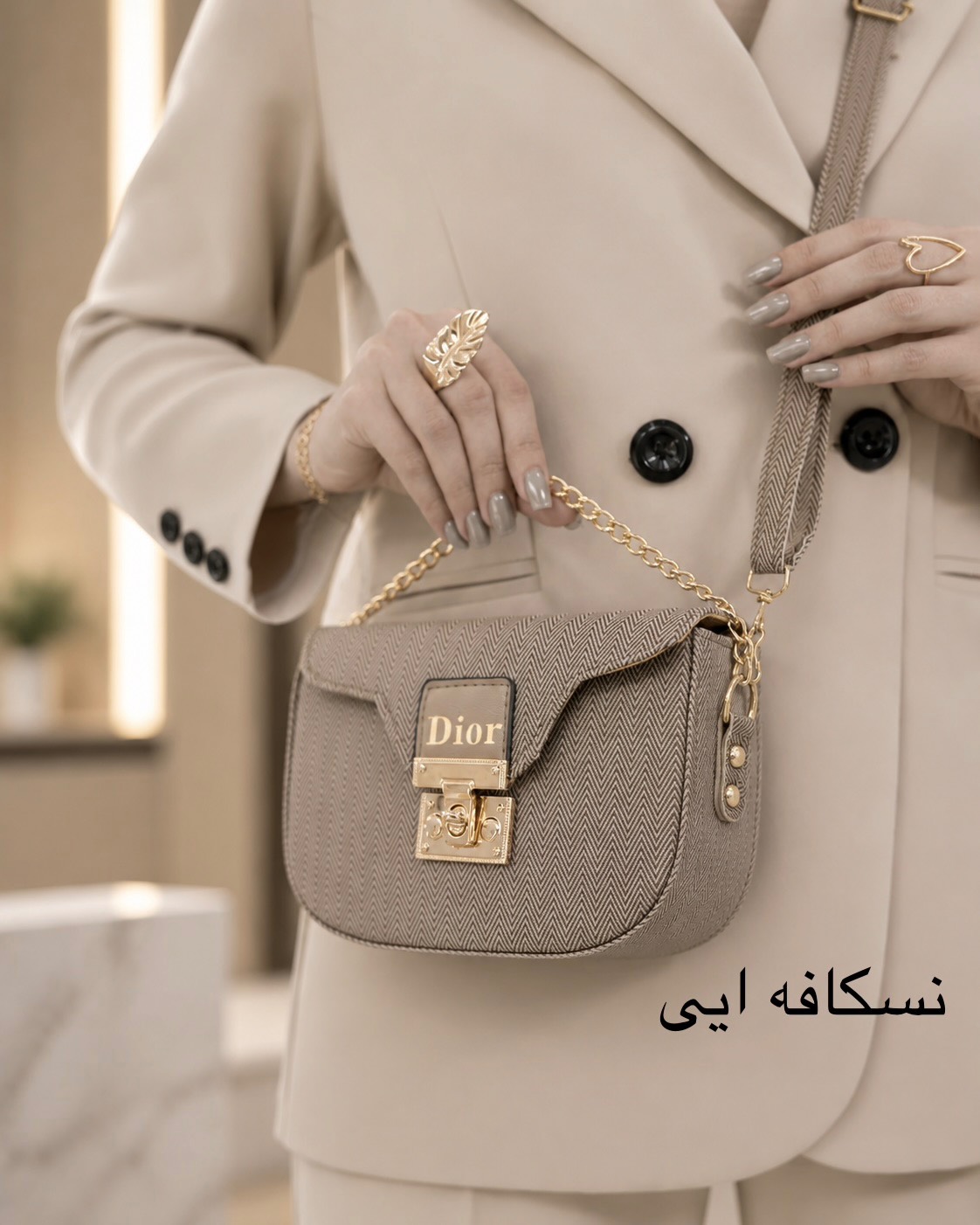 کیف چرم دیور زنجیر دار کد i883