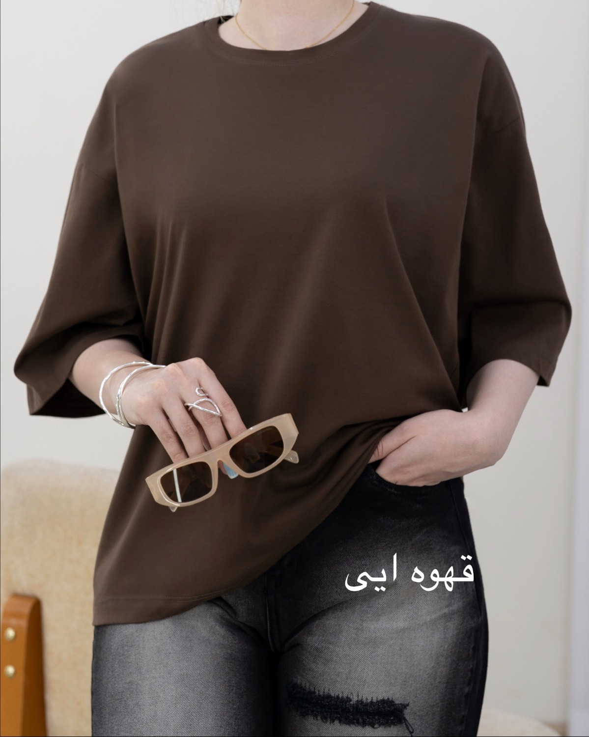 تیشرت باکسی رنگی نخ پنبه کد i770