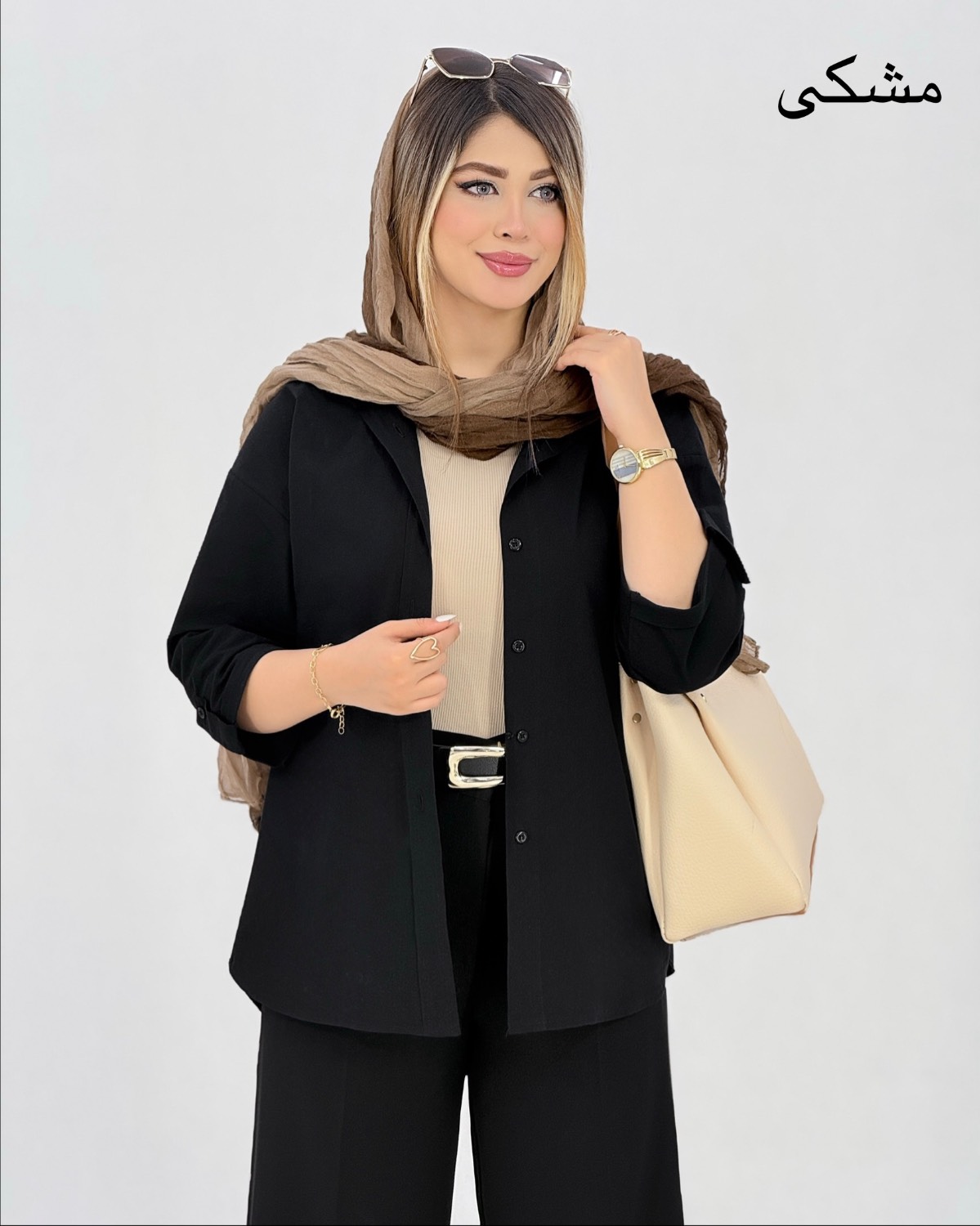شومیز لینن پاگون دار هلالی کد i950