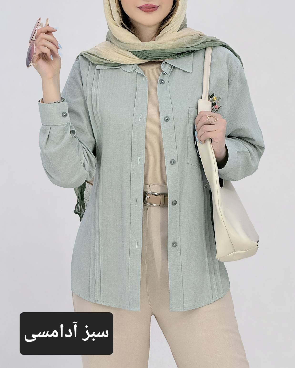 شومیز لینن پیله دار گلدوزی کد i947