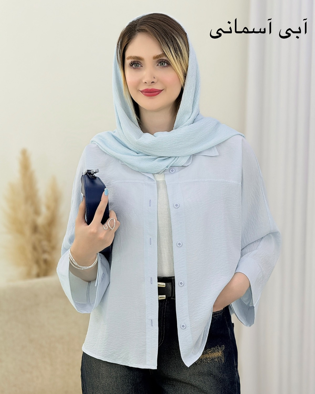 شومیز آستین دو دکمه پری صابونی کد i994