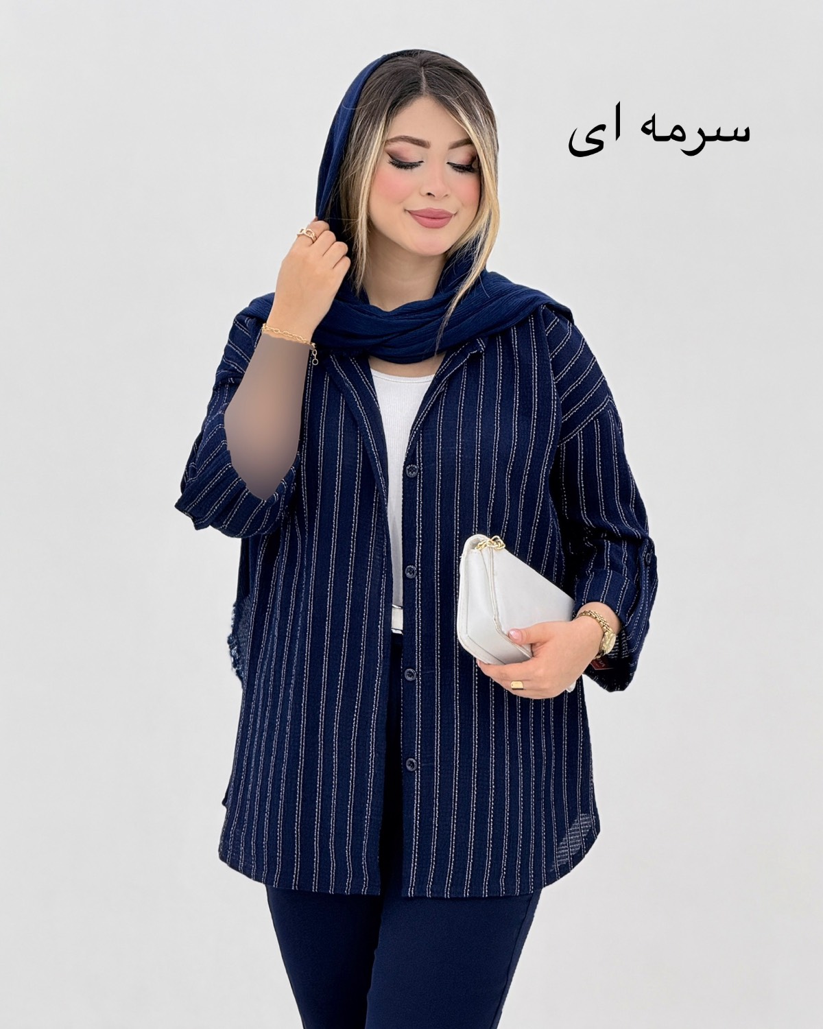 شومیز راه‌راه مراکشی آستین پاگون کد i873