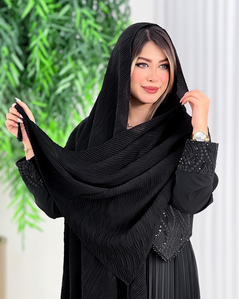 شال پلیسه شاین منگوله دار کد j024