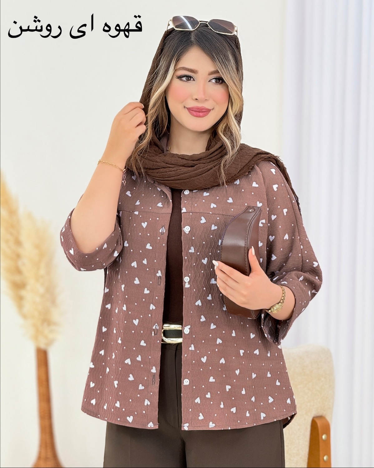 شومیز آستین پاکتی طرح قلب کد i762