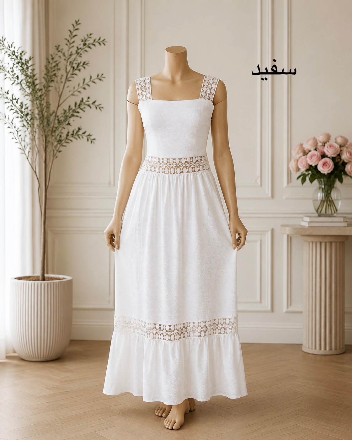 پیراهن ساحلی ینزی دانتل‌دار کد i877
