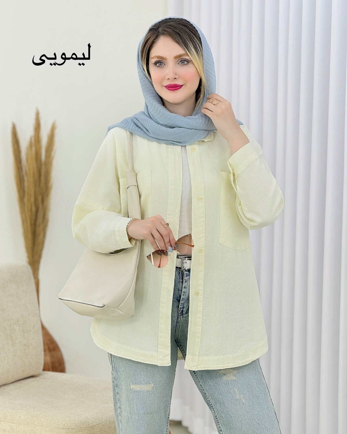 شومیز جلو جیب لینن کد i927