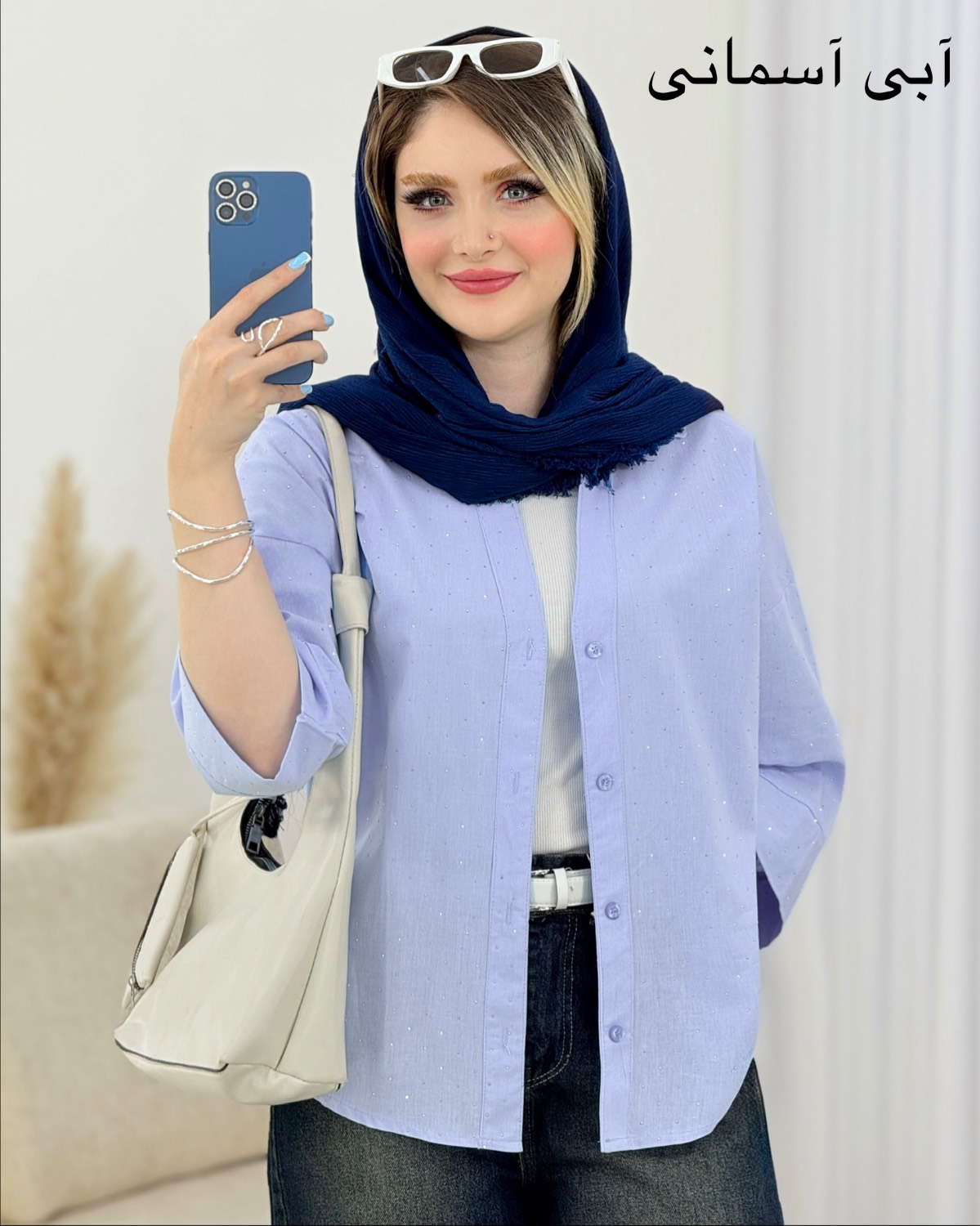 شومیز نگینی پشت پیل لینن کد i998