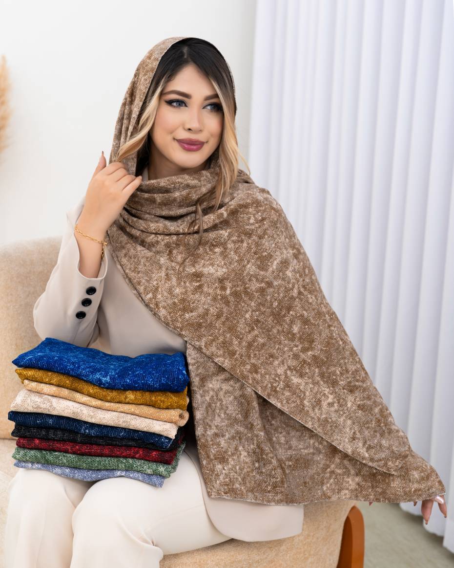 شال نخی لمه‌دار آبرنگی کد i642