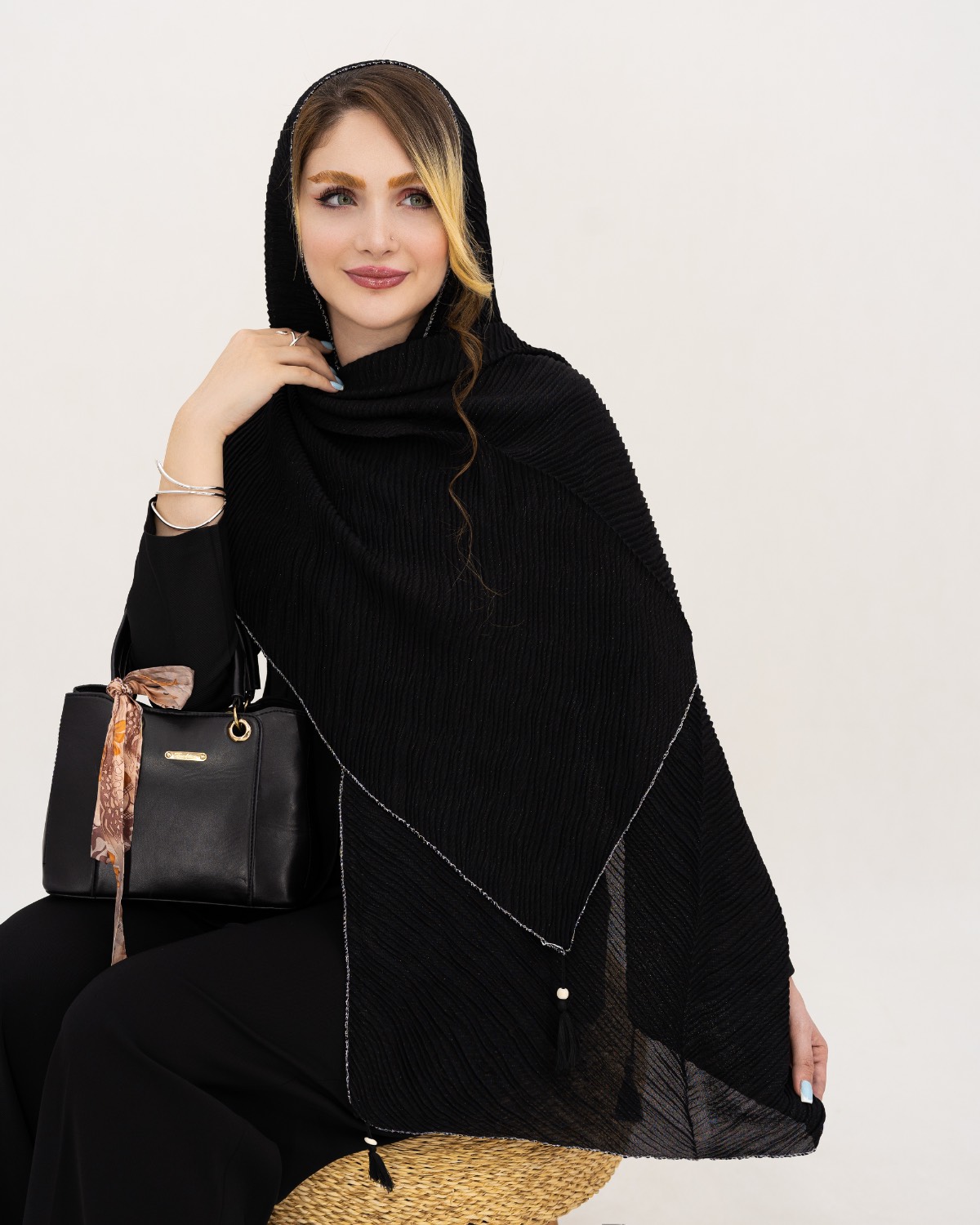 شال پلیسه اکلیلی دور لمه کد i854