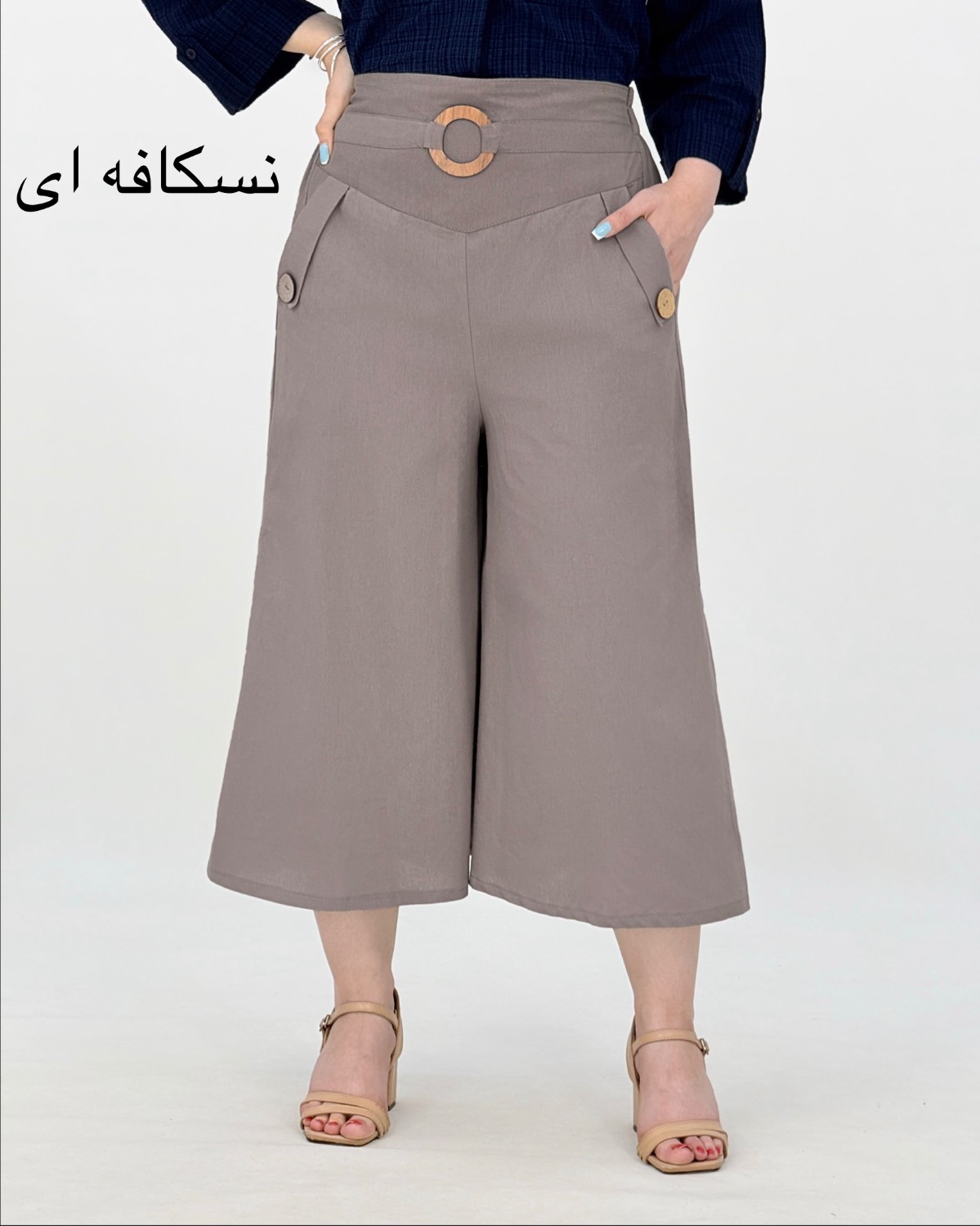 دامن شلواری لینن گت دار کد j005
