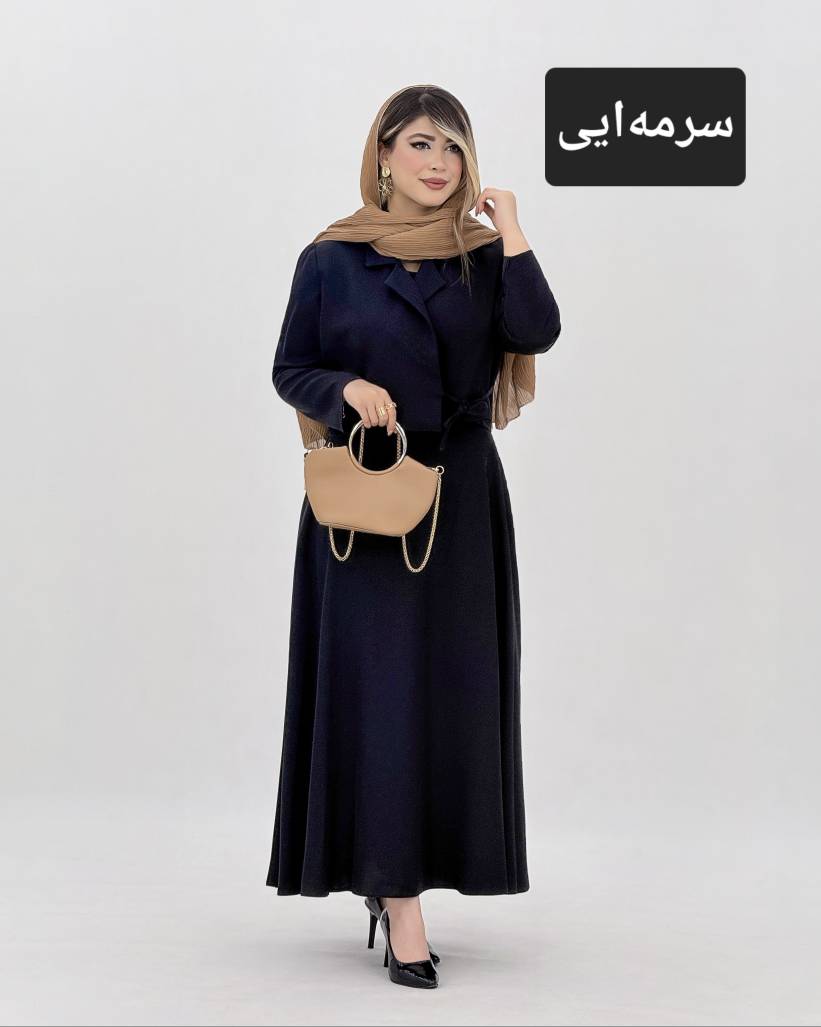 کت و دامن بنددار کرپ مورگان کد i890