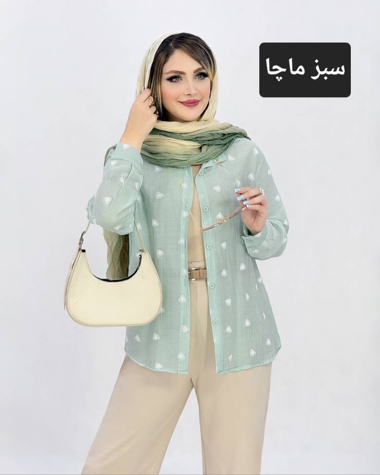 شومیز گلدار شیشه ای نگین‌دار کد i962