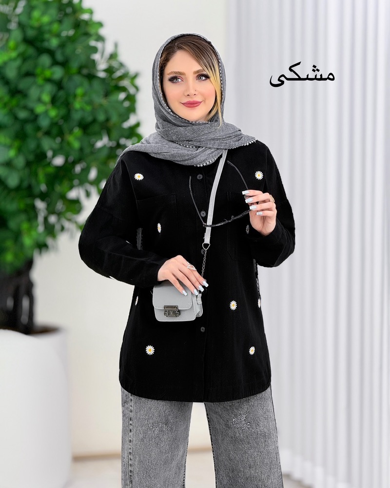 شومیز دو جیب لیین طرح بابونه کد i960