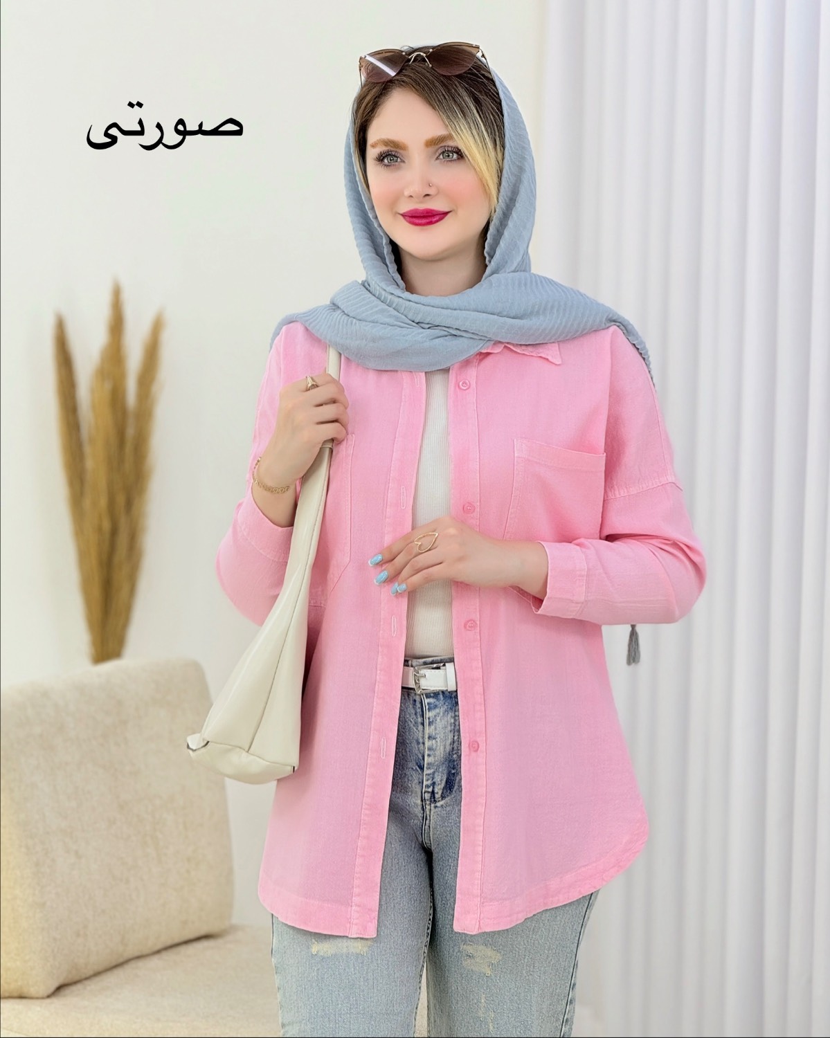 شومیز جلو جیب لینن کد i927