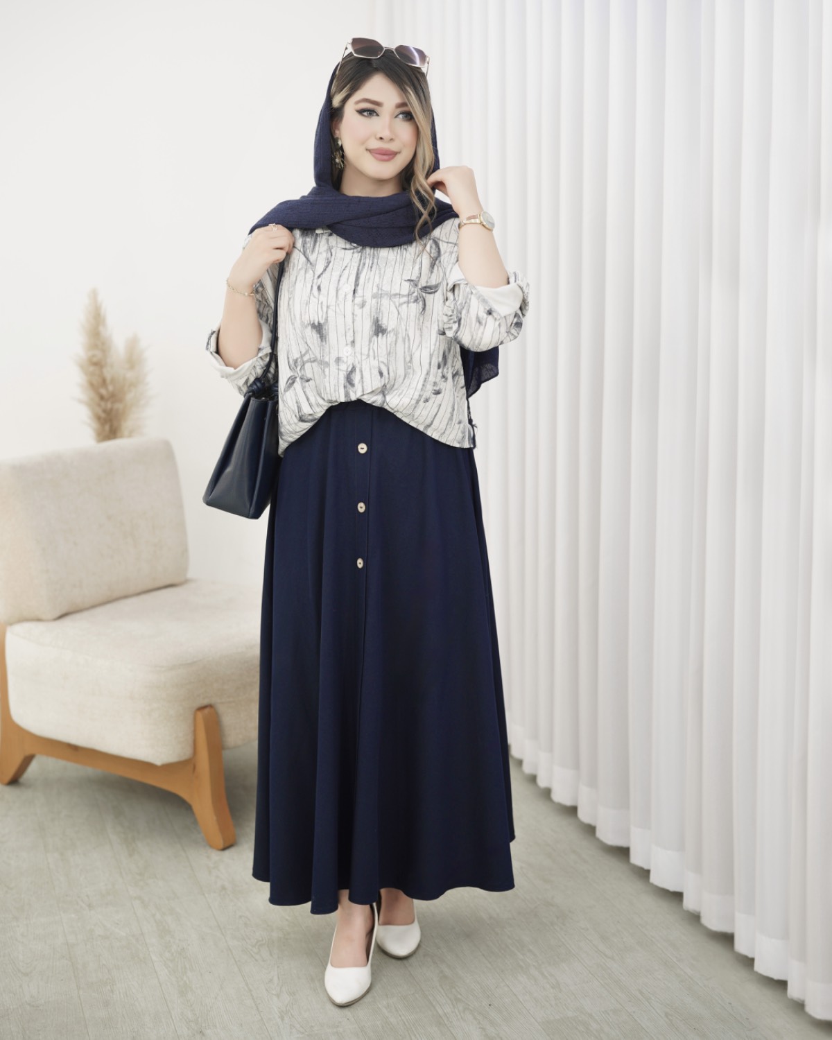 ست شومیز دامن گره ای چاپی کد i921