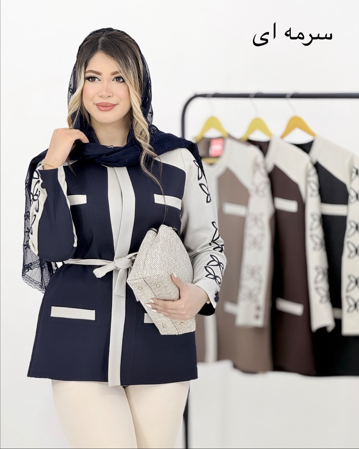 کت کج راه گلدوزی بنددار کد i987