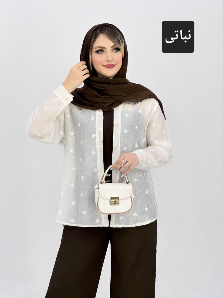 شومیز گلدار شیشه ای نگین‌دار کد i962