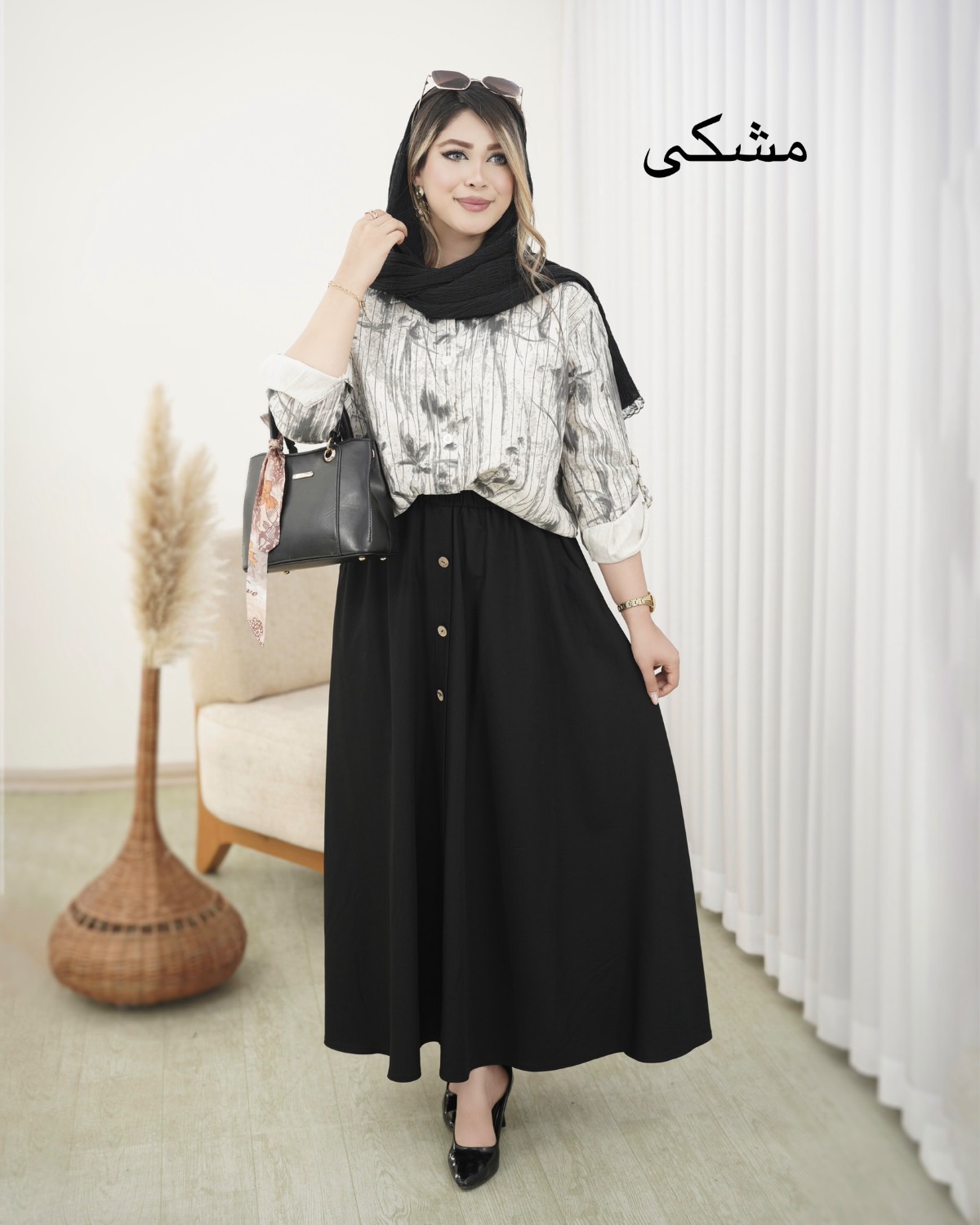 ست شومیز دامن گره ای چاپی کد i921