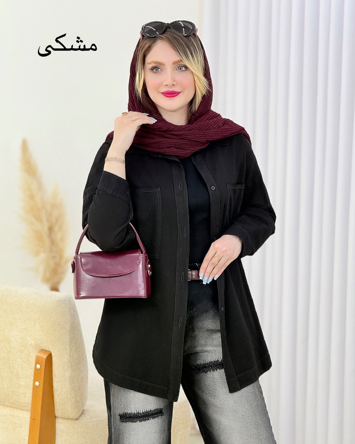 شومیز جلو جیب لینن کد i927