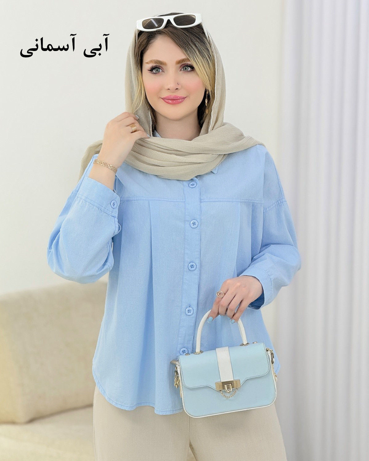 شومیز جلو پیله لینن کد i924