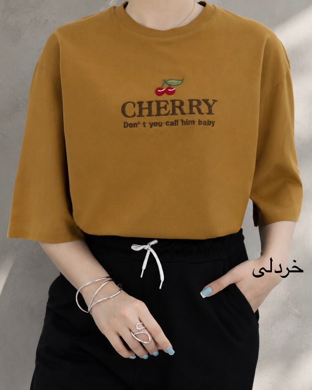 تیشرت باکسی طرح گیلاس کد i918