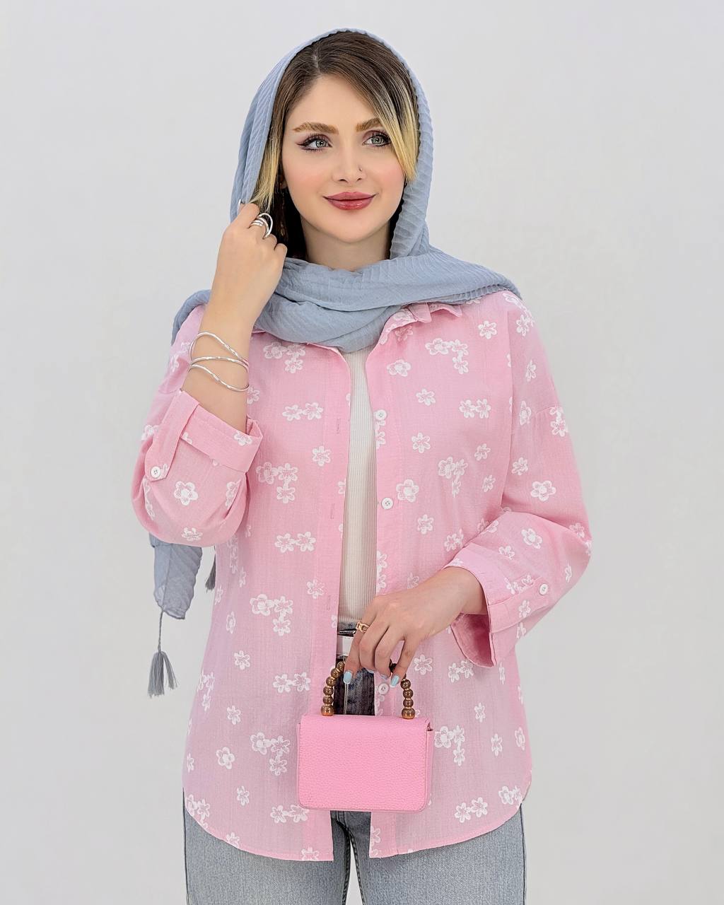 شومیز گل گچی کادنزا چاپی کد i986