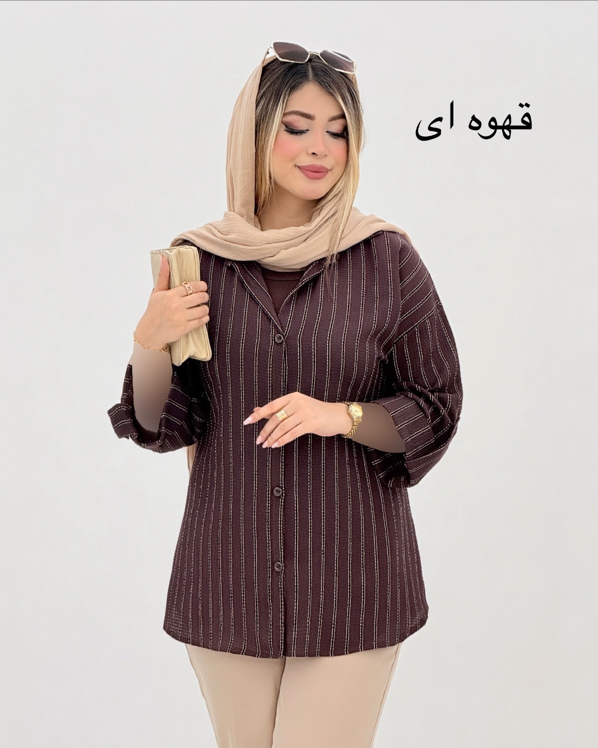 شومیز راه‌راه مراکشی آستین پاگون کد i873