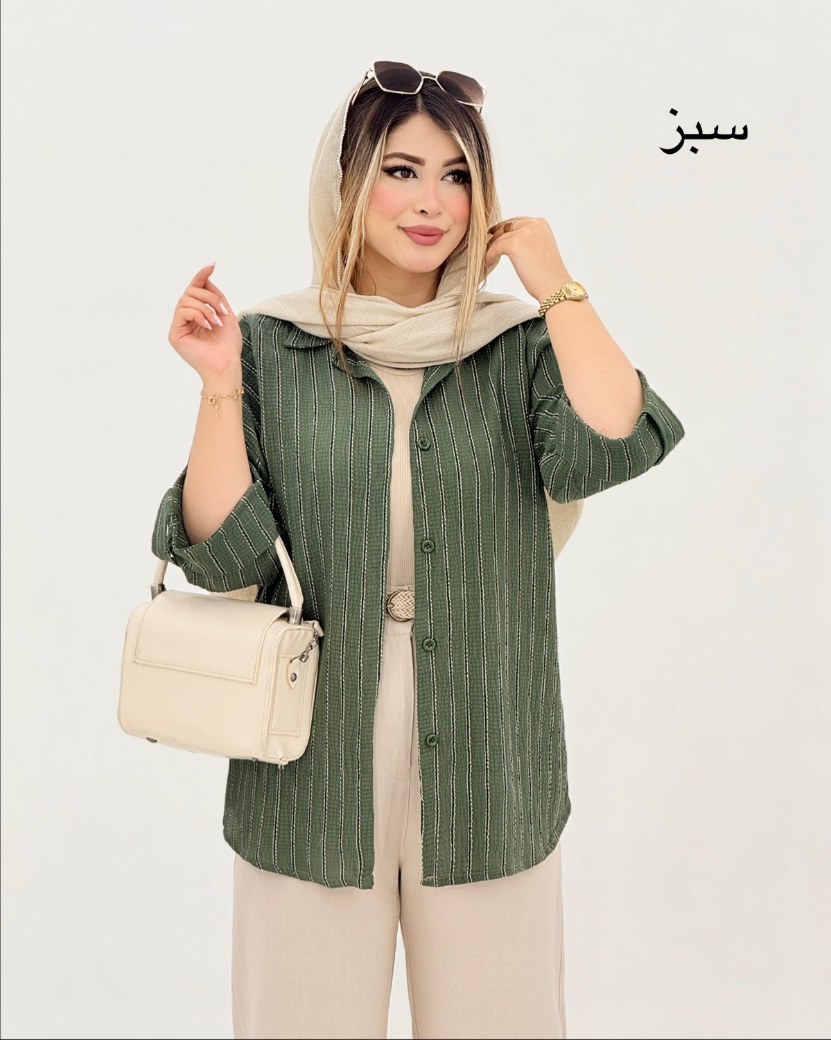 شومیز راه‌راه مراکشی آستین پاگون کد i873