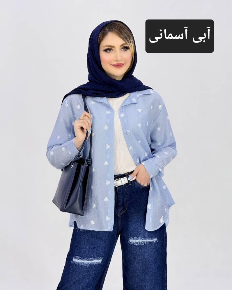 شومیز گلدار شیشه ای نگین‌دار کد i962