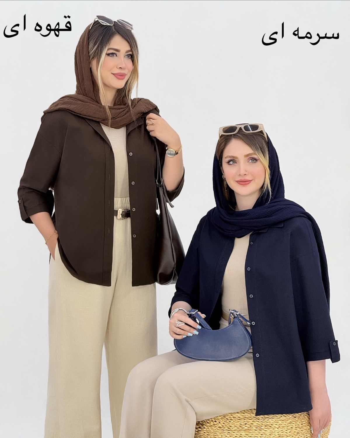 شومیز لینن پاگون دار هلالی کد i950