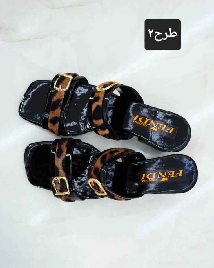 صندل جلوباز پاشنه بلند پلنگی کد j048