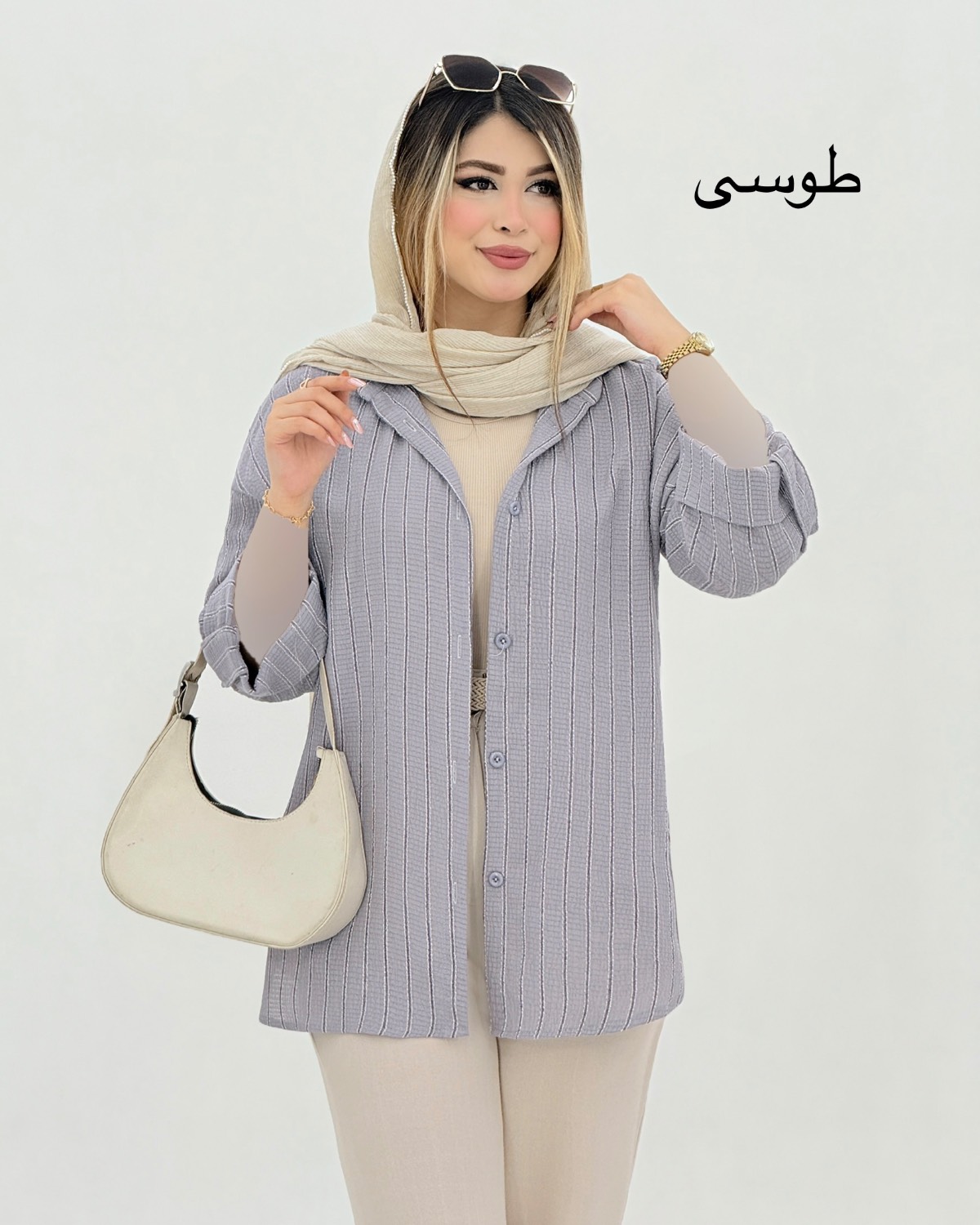 شومیز راه‌راه مراکشی آستین پاگون کد i873
