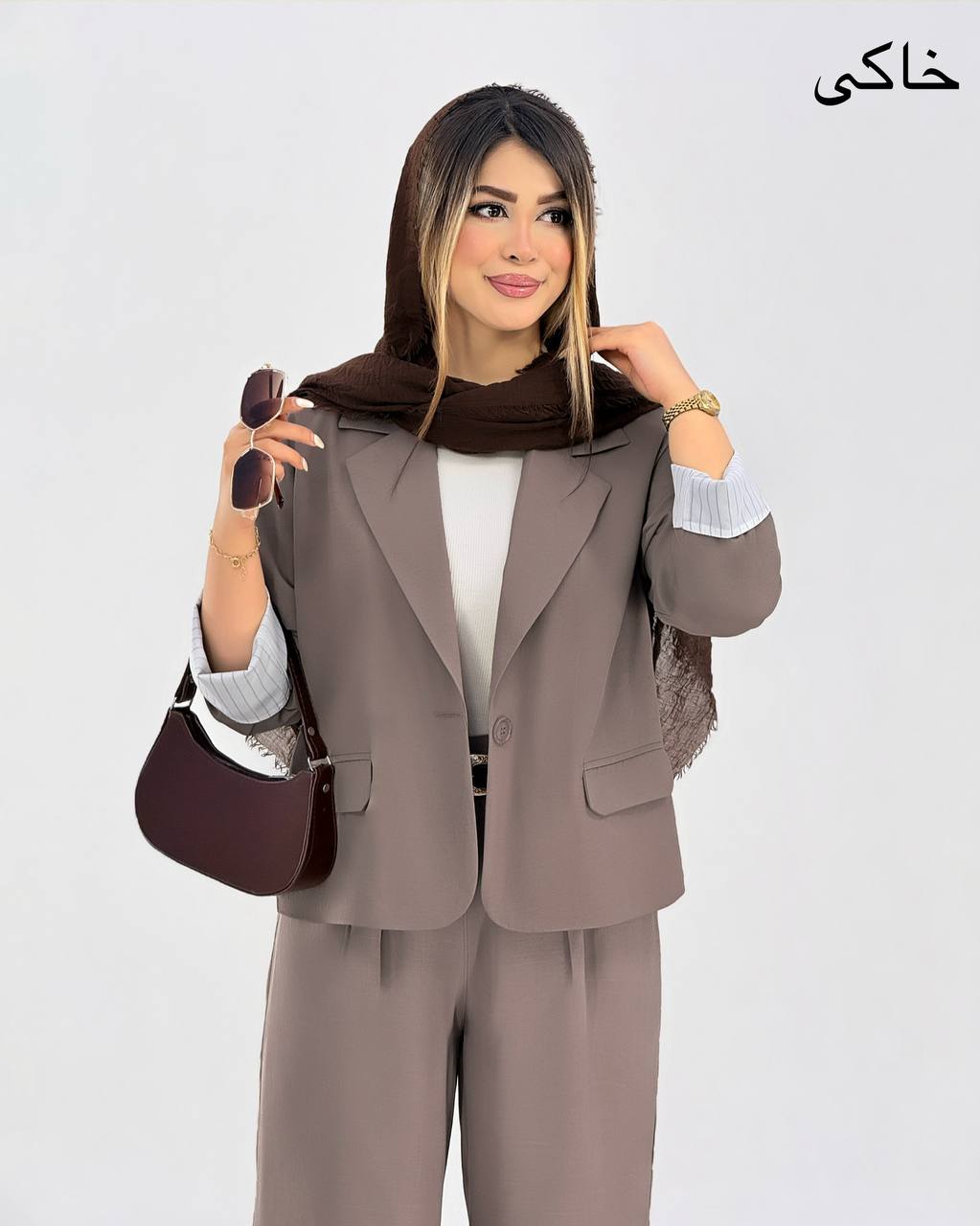 کت یقه انگلیسی مچ راه راه کد j131