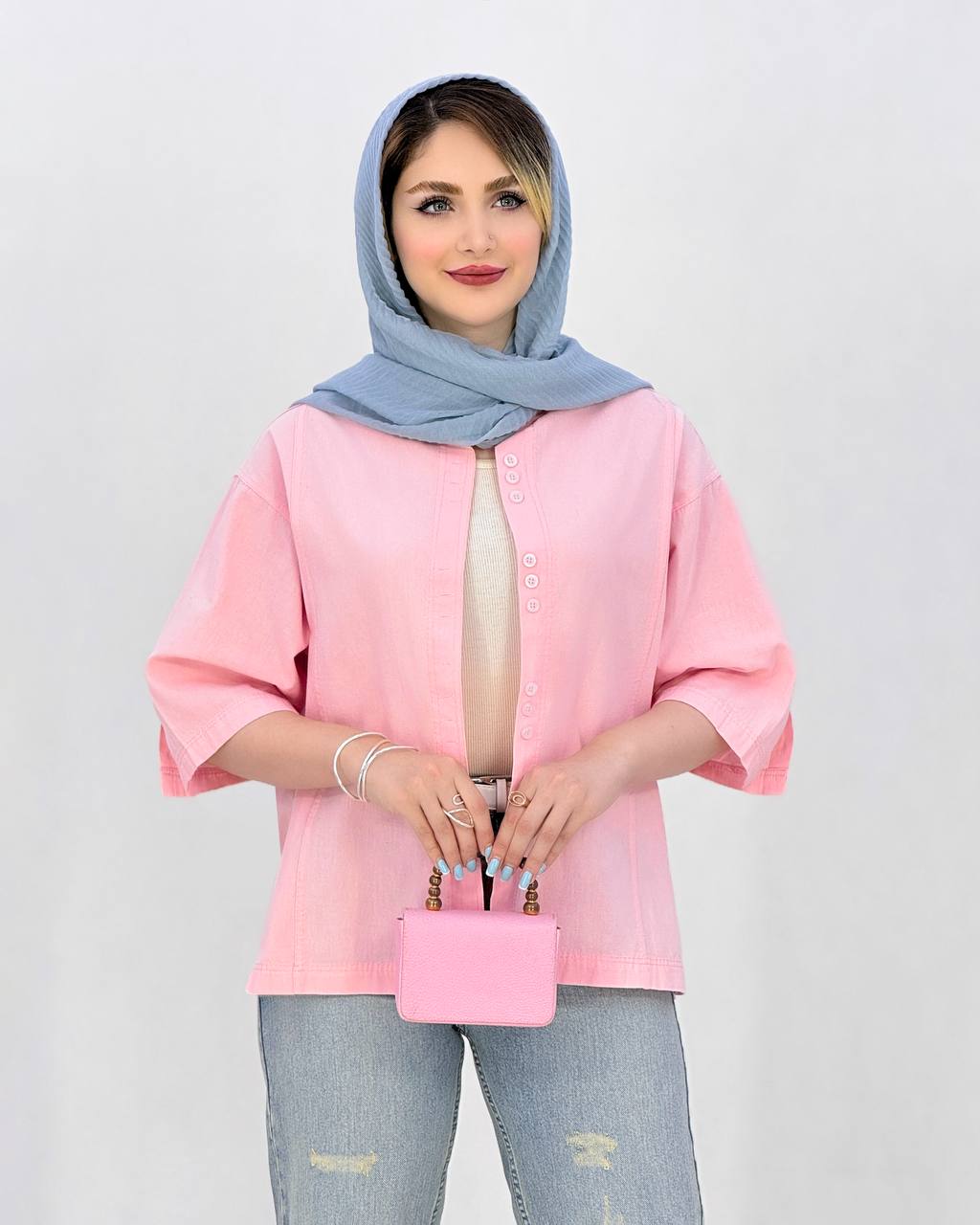شومیز لنین دکمه ای چاکدار کد i989