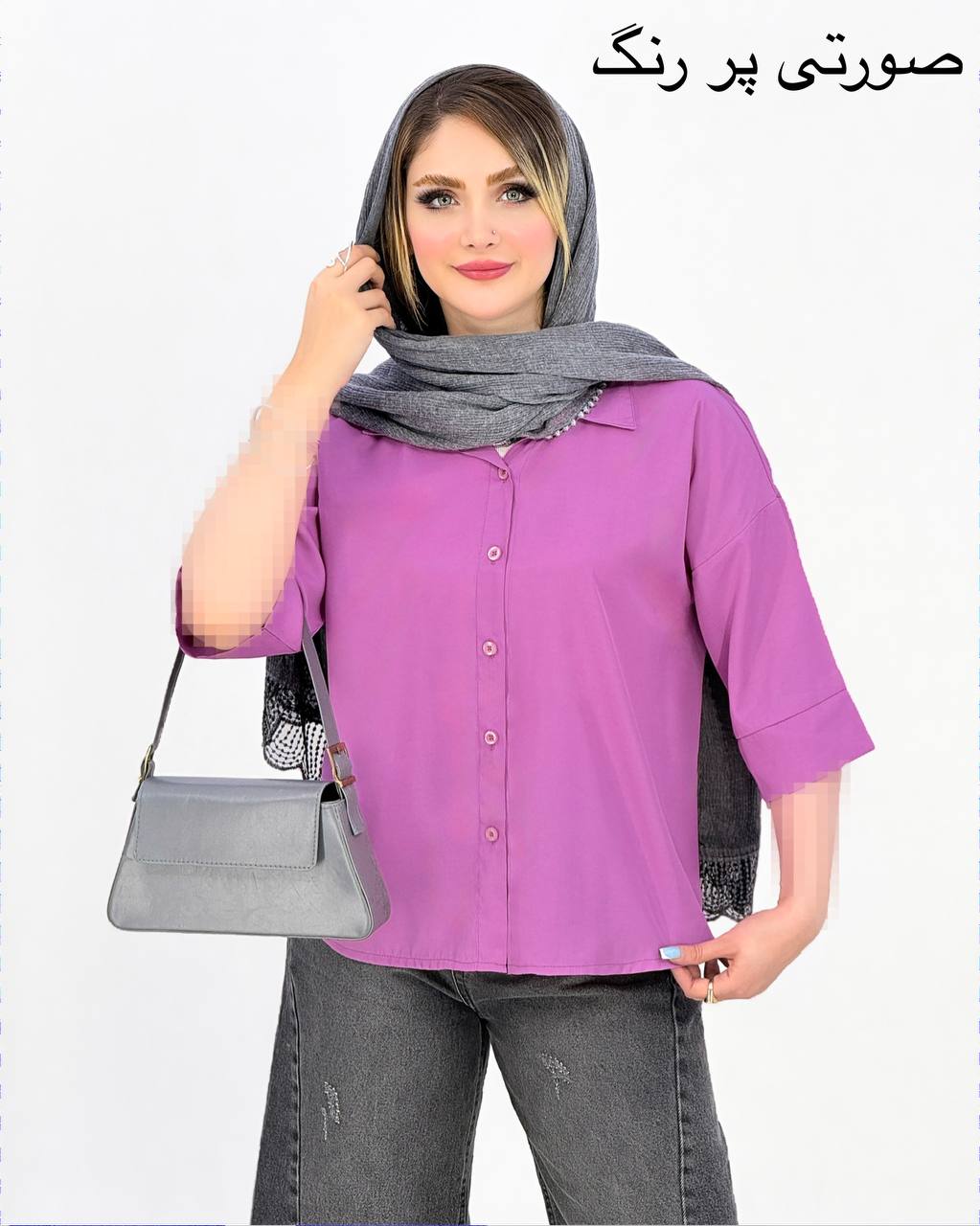 شومیز پری ژله ای آستین پاکتی کد j057