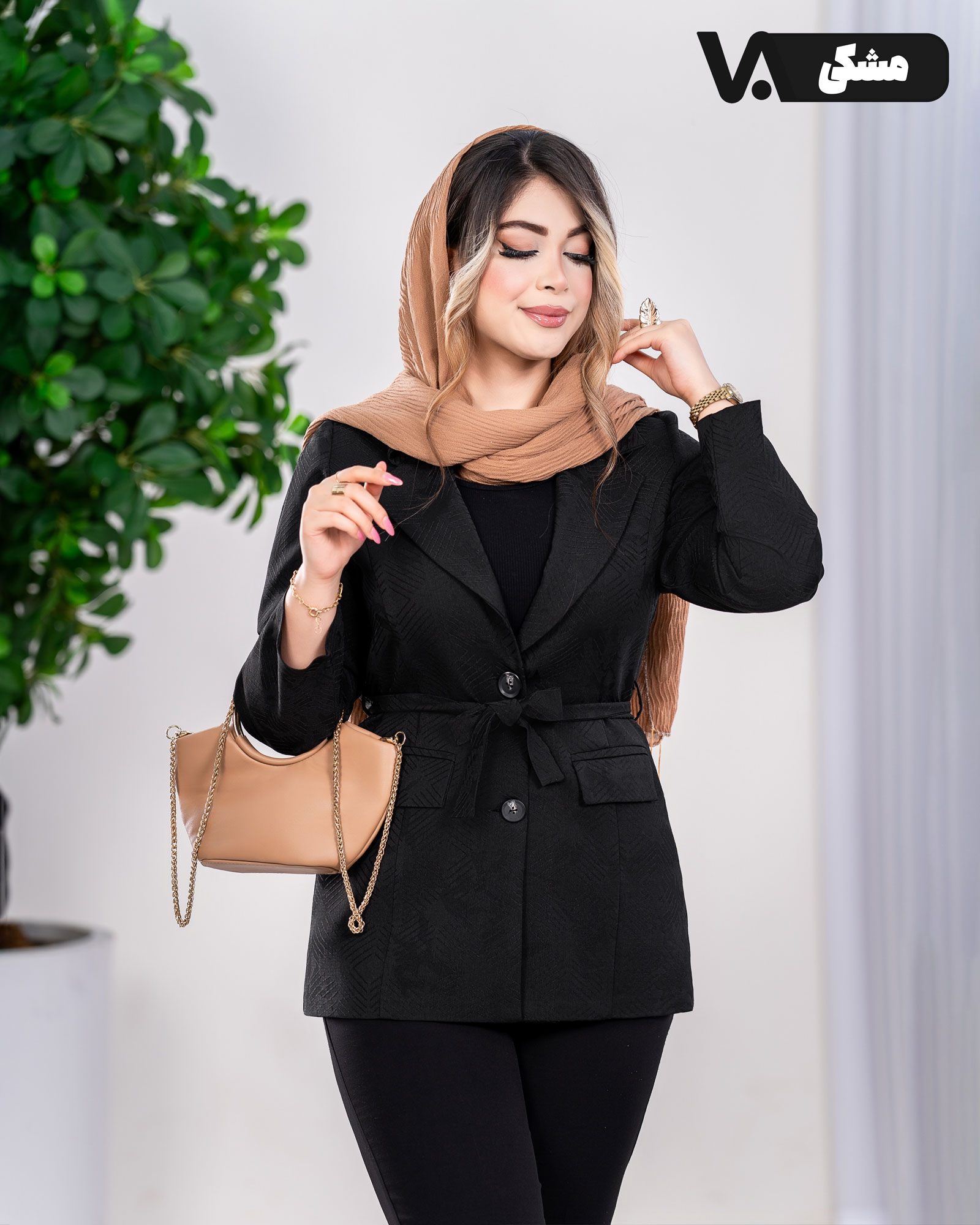 کت یقه انگلیسی بندی ژاکارد کد j222