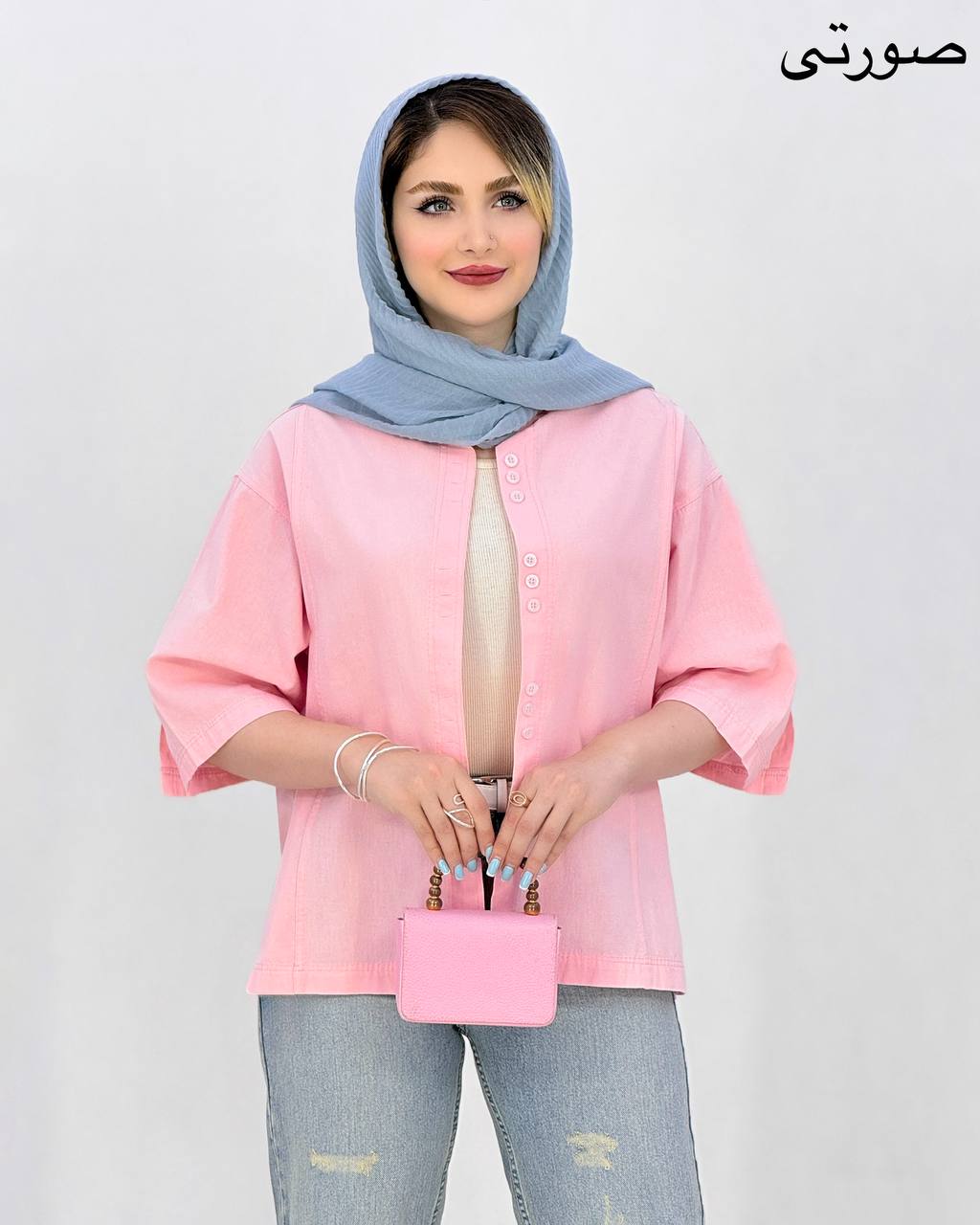 شومیز لنین دکمه ای چاکدار کد i989