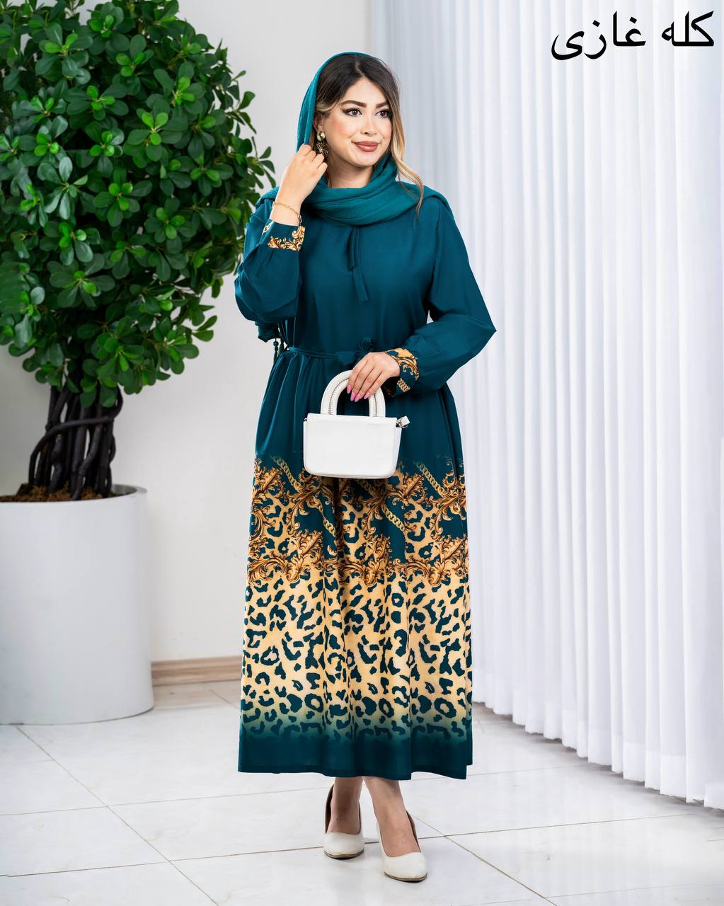 پیراهن بلند بوگاتی چاپی کد j184