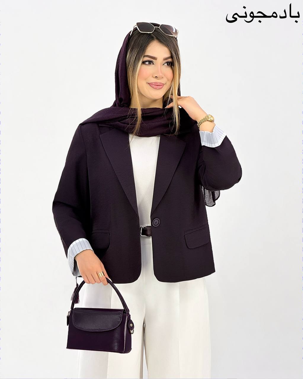کت یقه انگلیسی مچ راه راه کد j131