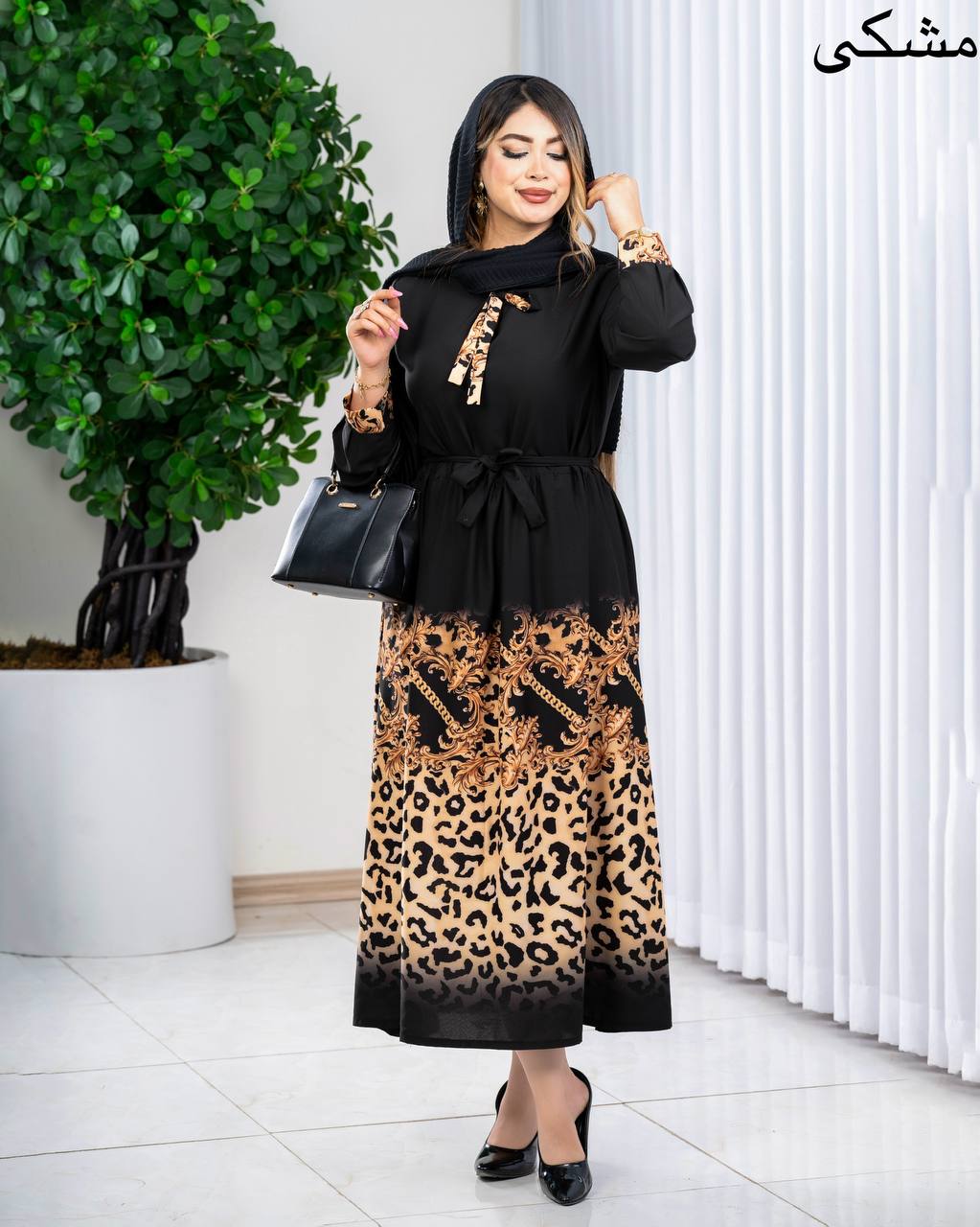پیراهن بلند بوگاتی چاپی کد j184