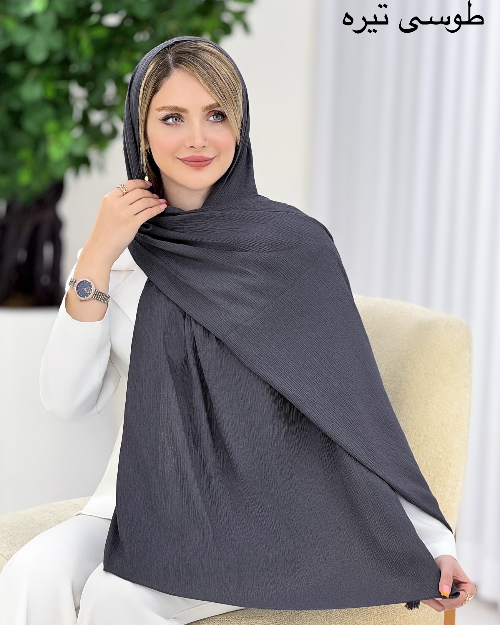 شال پلیسه منگوله‌دار برشکا کد j107