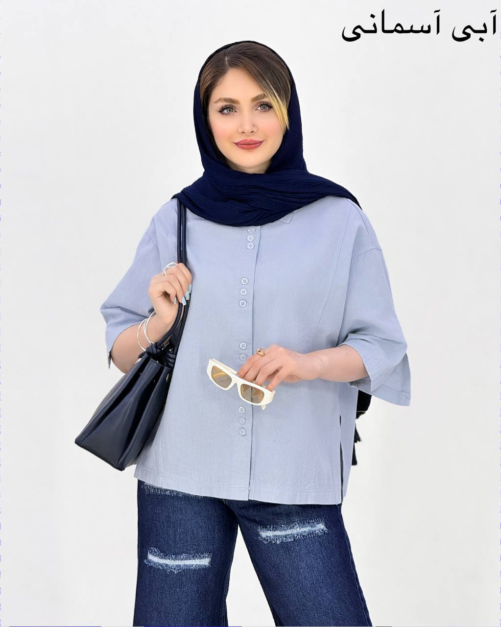 شومیز لنین دکمه ای چاکدار کد i989